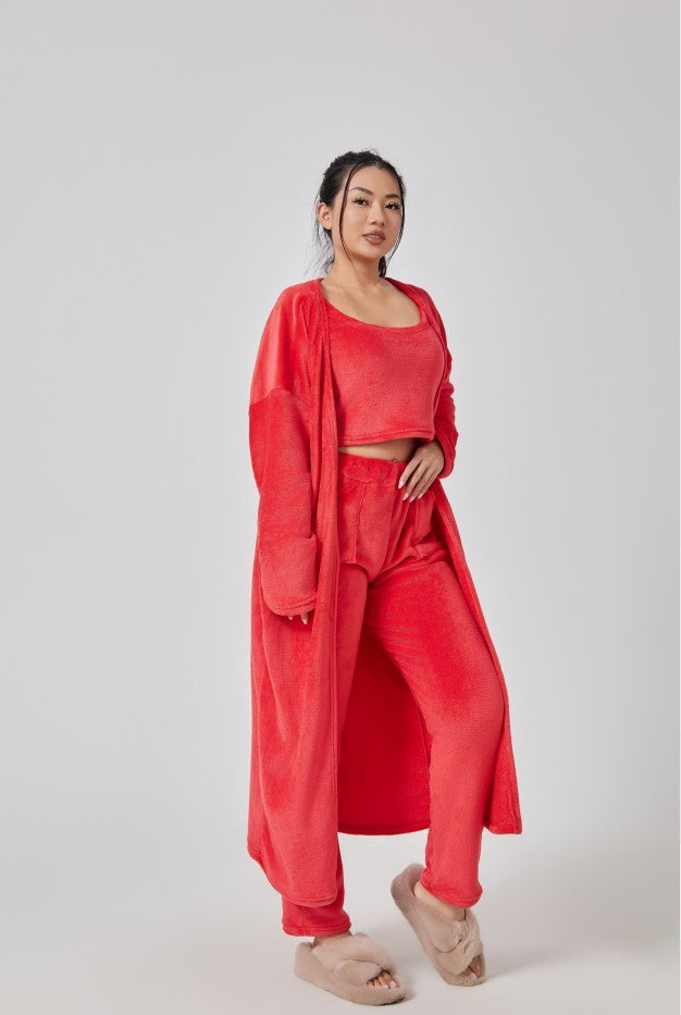 3 Piece Lounge Set, Cute Loungewear, Warm Suit Sets, Matching Set, Lounge Set, 3 Piece Pant Sets, Women Winter Dress - NOMAN STORE LLC