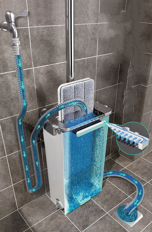 360 Degrees Shaft Rotates Aluminum Alloy Rod Floor Mop and Bucket Set Professional Floor Cleaning System - NOMAN STORE LLC