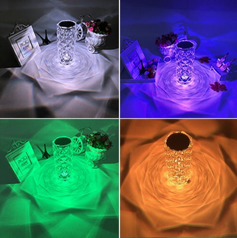Creative Crystal Diamond Table Lamp Rechargeable Acrylic Bedroom Bedside - NOMAN STORE LLC
