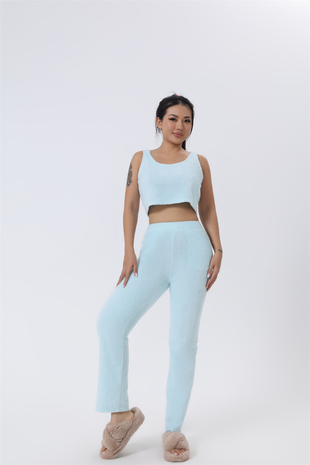 3 Piece Lounge Set, Cute Loungewear, Warm Suit Sets, Matching Set, Lounge Set, 3 Piece Pant Sets, Women Winter Dress - NOMAN STORE LLC