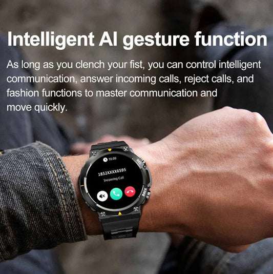 MAX18 Men Smartwatch AMOLED1.43inch Big Screen BT Calls Gesture Control AI Voice Sports Smart Watch Men - NOMAN STORE LLC