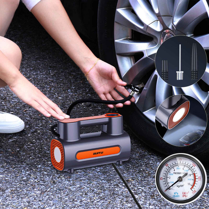 Tire Inflator 12V DC Portable Compressor Electric DC Auto Tire Pumps For Car Tires 0103321d-c696-452d-9314-ebd8f7922d98