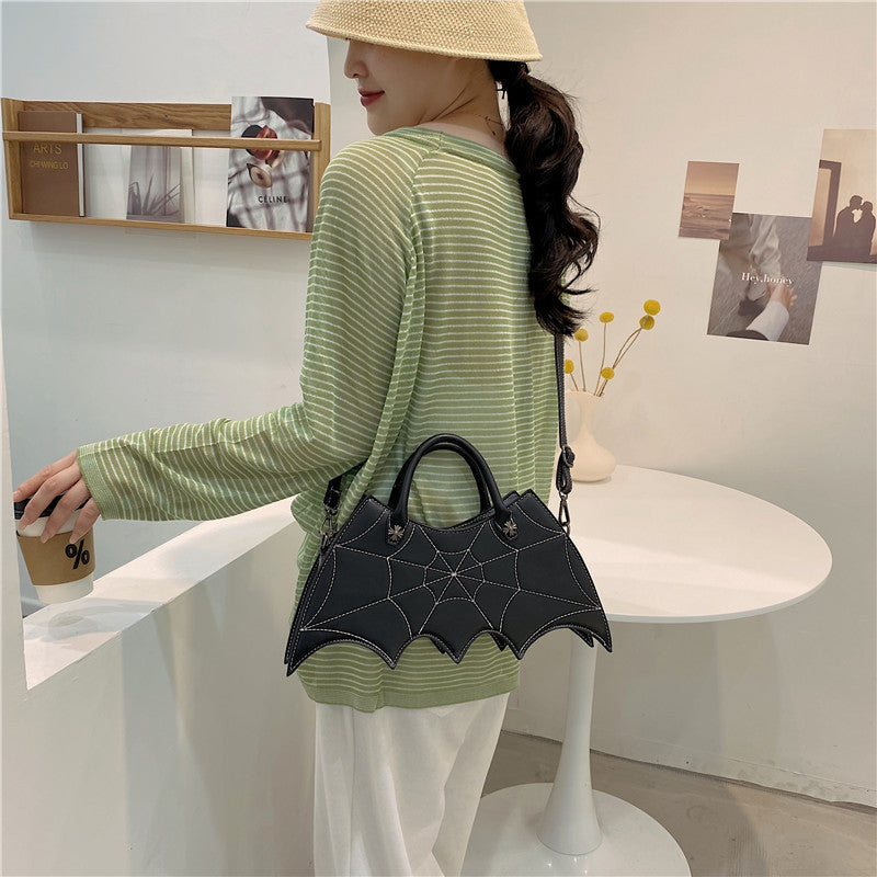 Halloween Spider Web Shape Shoulder Bags Personality Batgirl Tide Pu Handbags Fashoin Messenger Crossbody Bag 012fba11-8de0-4bef-97f1-59dd7d522284