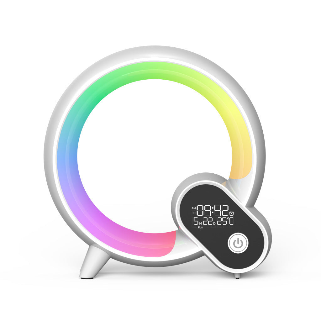 Creative Q Light Analog Sunrise Digital Display Alarm Clock Bluetooth Audio Intelligent Wake-up Q Colorful Atmosphere Light - NOMAN STORE LLC