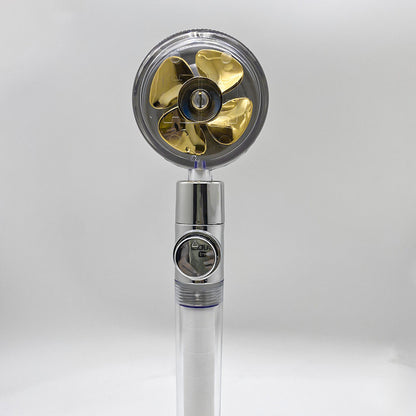 Shower Head Water Saving Flow 360 Degrees Rotating With Small Fan ABS Rain High Pressure Spray Nozzle Bathroom Accessories 0293a189-53e8-4e60-b361-094b47cada21