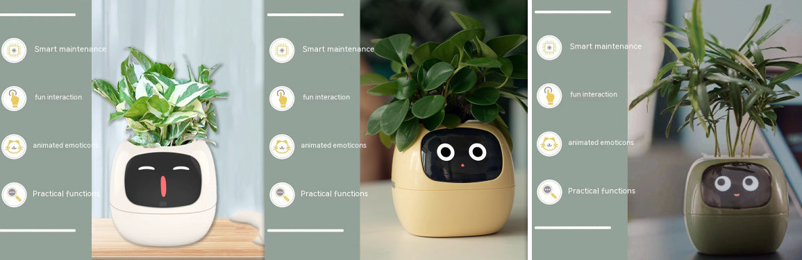 Smart Planter Endless Fun Over 49 Rich Expressions 7 Smart Sensors And AI Chips Make Raising Plants Easy And Fun - NOMAN STORE LLC