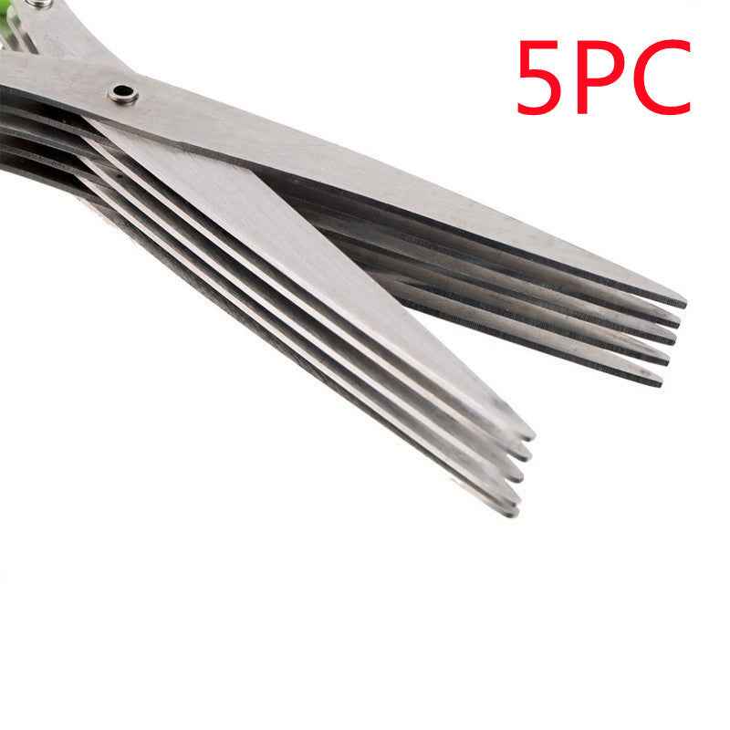 Multifunctional Multi-layer Green Onion Scissors Stainless Steel Onion Cutting Knife Herb Seaweed Spice Scissors Kitchen Scissor Kitchen Gadgets 0372c724-a2a2-4156-9a3f-f4e053eab0d4