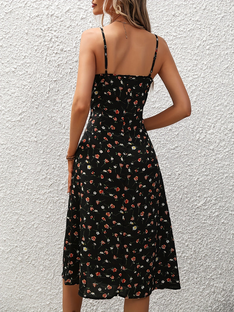 New Polka Dot Print Suspender Dress Summer Sexy Split Long Dresses For Womens Clothing 03bba790-0c2c-47f8-bc49-927a6b2f841c
