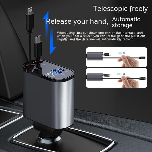 Metal Car Charger 100W Super Fast Charging Car Cigarette Lighter USB And TYPE-C Adapter - NOMAN STORE LLC