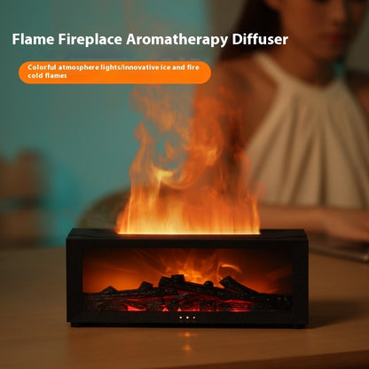 New Flame Aromatherapy Machine Colorful Essential Oil Diffuser Home Large Fog Volume Flame Humidifier 3D Flame Fireplace Machine - NOMAN STORE LLC