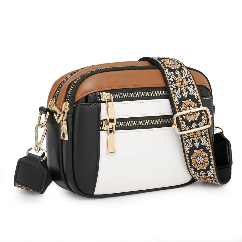 Ladies' Small Square Bag Two-tone Leather Crossbody Bag Large-capacity PU Crossbody Wallet Multi-functional For Women's Bag 0615fd01-59e0-4fdb-9f4d-c2dbe079a2ee