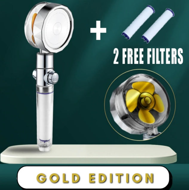 Shower Head Water Saving Flow 360 Degrees Rotating With Small Fan ABS Rain High Pressure Spray Nozzle Bathroom Accessories - NOMAN STORE LLC