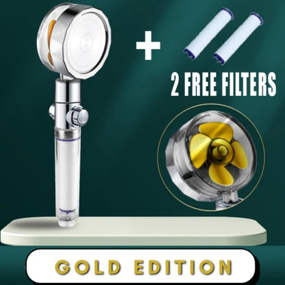 Shower Head Water Saving Flow 360 Degrees Rotating With Small Fan ABS Rain High Pressure Spray Nozzle Bathroom Accessories - NOMAN STORE LLC