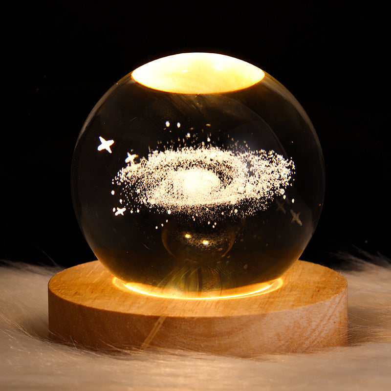 Luminous Starry Sky And Planets Moon Moon Crystal Ball Small Night Lamp Projection Ambience Light Creative Gift New Strange Gift - NOMAN STORE LLC