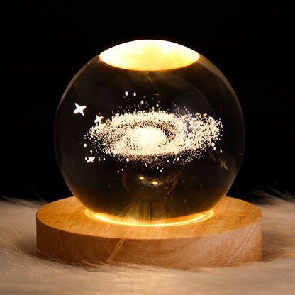 Luminous Starry Sky And Planets Moon Moon Crystal Ball Small Night Lamp Projection Ambience Light Creative Gift New Strange Gift - NOMAN STORE LLC
