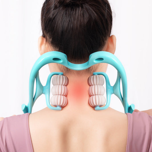 Multifunctional Manual Six-wheel Neck Massager Massage Relieve Roller Massage Tool - NOMAN STORE LLC
