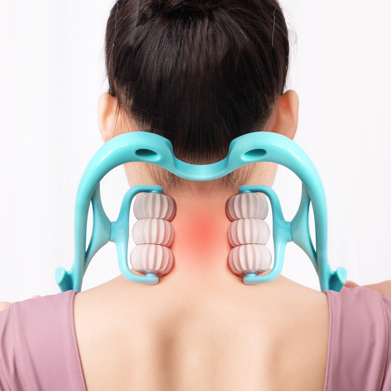 Multifunctional Manual Six-wheel Neck Massager Massage Relieve Roller Massage Tool 08c6bacf-86b5-40e3-9517-f861805c7d9b