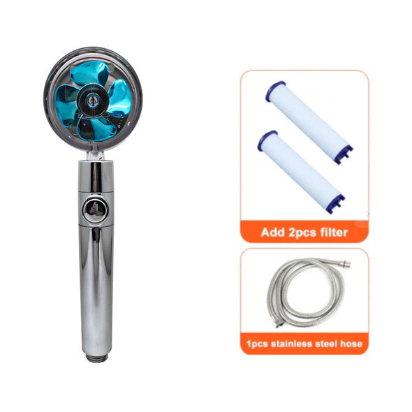 Shower Head Water Saving Flow 360 Degrees Rotating With Small Fan ABS Rain High Pressure Spray Nozzle Bathroom Accessories 0a26f4cd-25c3-4e9e-a868-57f9707aabce