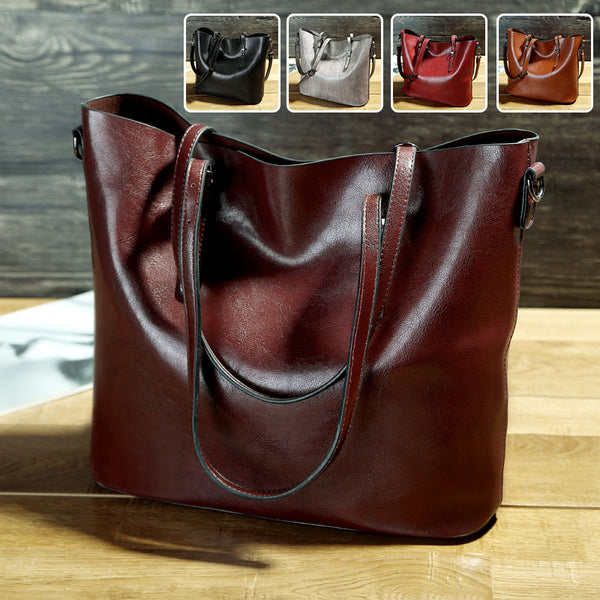 Simple Oil Wax Leather Messenger Shoulder Bags Women's High Capacity Portable Tote Bag 0a3cfbc0-504e-41c4-90ac-2ad17cb2be3e