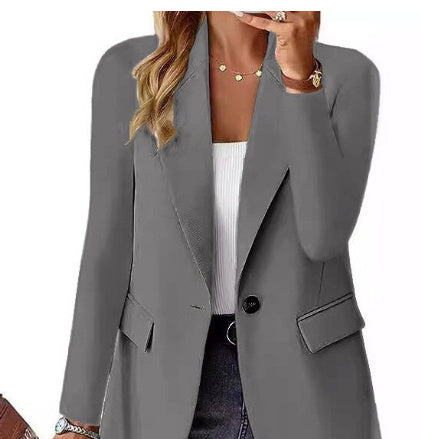 Ins Lapel Button Jacket Fashion Commuter Casual Suit Jacket Women's Long-sleeved Tops Outwear Clothing 0b4d9823-13ec-4210-b851-53c127f2ec41