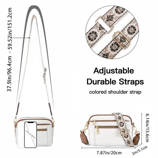 Ladies' Small Square Bag Two-tone Leather Crossbody Bag Large-capacity PU Crossbody Wallet Multi-functional For Women's Bag - NOMAN STORE LLC