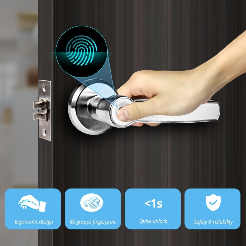 Indoor zinc alloy fingerprint handle lock 1000446499668