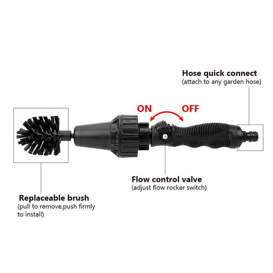 Water-driven Rotary Cleaning Brush Wash Hand-held Water Spray Brush - NOMAN STORE LLC