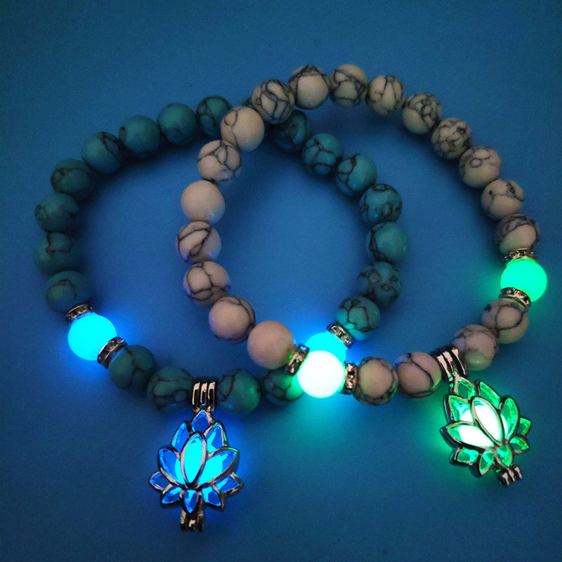 Energy Luminous Lotus Natural Stone Bracelet Yoga Healing Luminous Glow In The Dark Charm Beads Bracelet For Men Women Prayer Buddhism 1038593475706