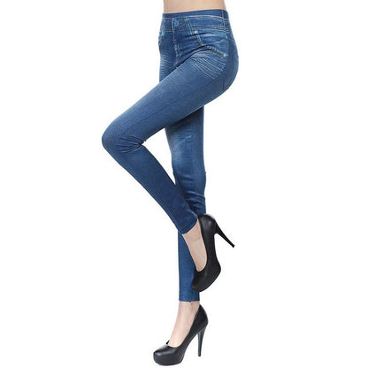 High Waisted Jeggings - Denim Leggings - NOMAN STORE LLC
