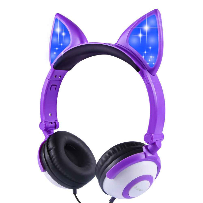 LED flashing cat ear headphones 1084144593179