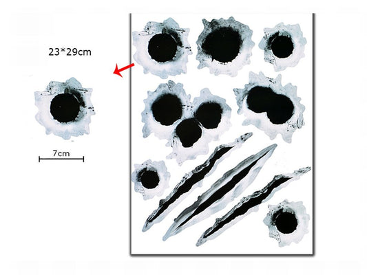 Simulation Bullet Hole Car Sticker, Car Bullet Hole Crack Car Sticker - NOMAN STORE LLC
