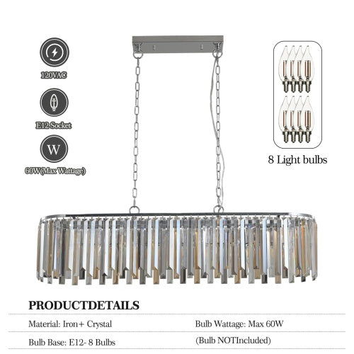 Modern Oval Crystal Chandelier Luxury Home Decor Fixtures - No Bulbs Unavailable Platform- Temu 11ba7305-8e29-4008-8c02-599d4111fa5c