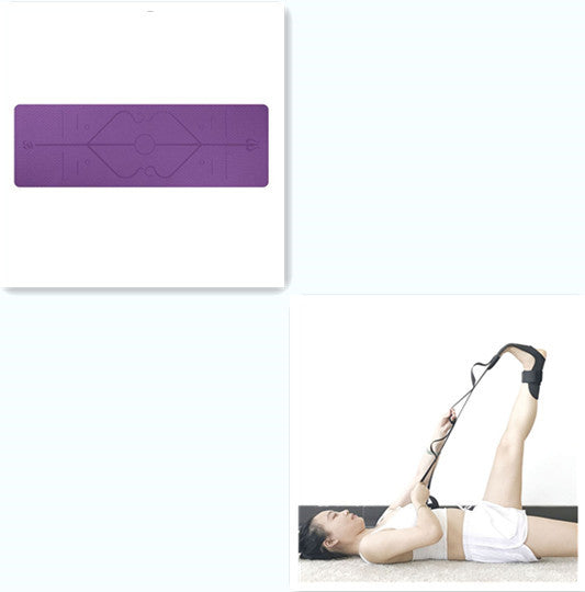 Non Slip TPE Yoga Mat Position Line Beginner 1321564424434
