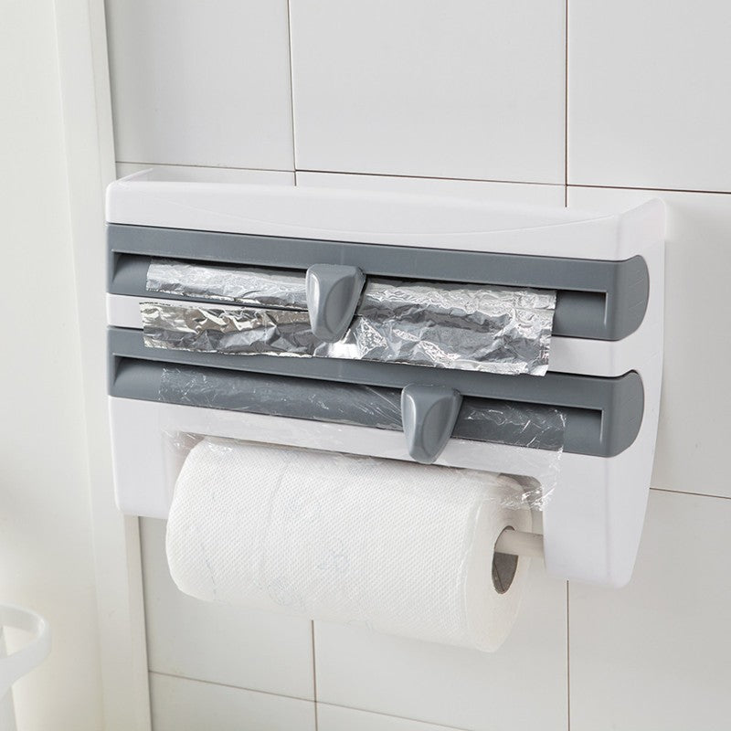 4-In-1 Kitchen Roll Holder Dispenser Kitchen Foil Film Wrap Tissue Paper 4 IN 1 Kitchen Roll Holder Dispenser 1379324427755