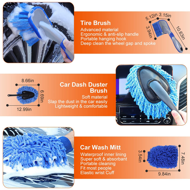 26Pcs Car Detailing Brush Kit Exterior Interior Car Cleaning Set Drill Brush Set Car Buffing Sponge Pads Kit For Cleaning Automobile Interior Exterior Wheels Dashboard 13f1e256-d6ad-45e5-b457-8ee903084816