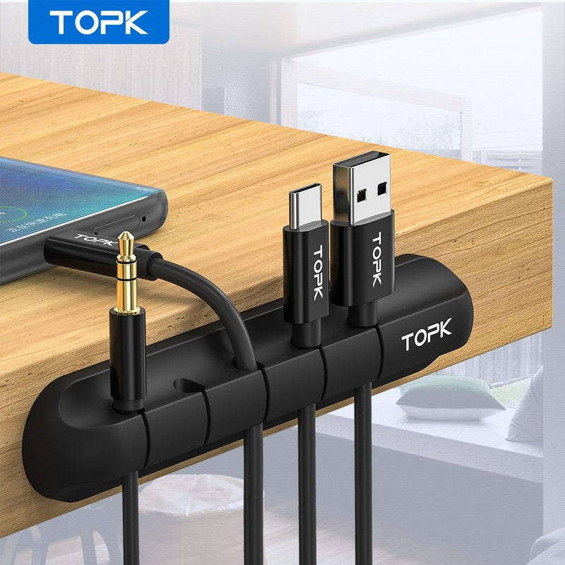 Silicone USB Cable Winder Desktop Cable Organizer Management Multipurpose Clips Cables Protector For Wired Headphones 1437324960044