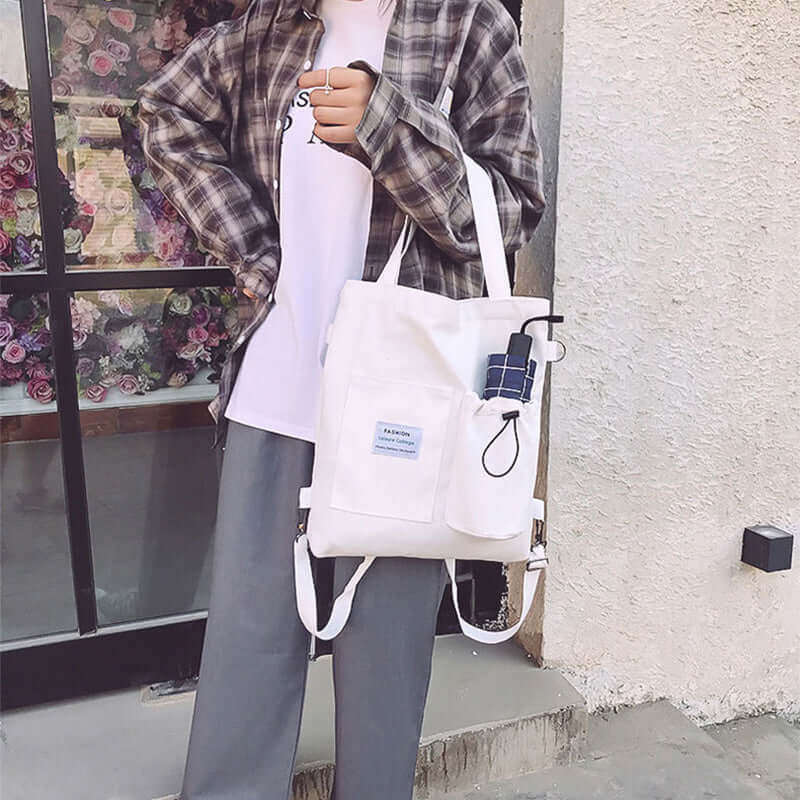 Harajuku Canvas Bags Students Handbag With Pockets Preppy Buckpack Shoulder Bag For Women Shoolbags 14528ce9-f5a8-4e87-bf10-cd34897dfd72