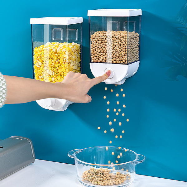 Kitchen Food Storage Easy Press Container Cereal Dispenser Wall Mounted Food Storage Box 1502078032889
