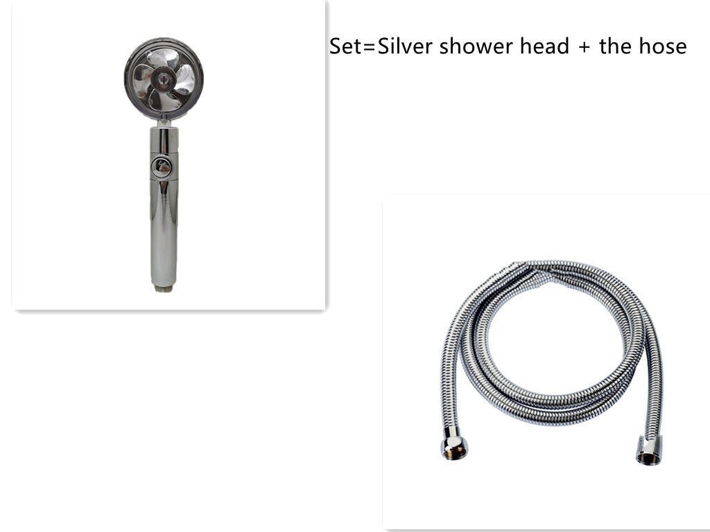Shower Head Water Saving Flow 360 Degrees Rotating With Small Fan ABS Rain High Pressure Spray Nozzle Bathroom Accessories - NOMAN STORE LLC