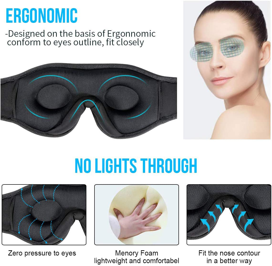 Wireless Call Stereo Music Blackout Sleep Eye Mask - NOMAN STORE LLC
