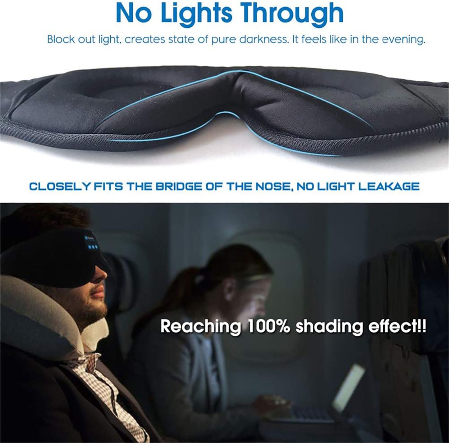 Wireless Call Stereo Music Blackout Sleep Eye Mask - NOMAN STORE LLC