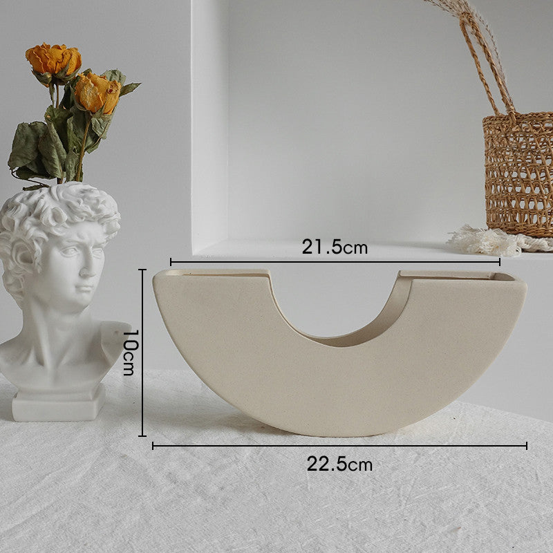Simplicity Ceramic Vase Dry Flower Arrangement Home Decoration Ornament Living Room Display Art Vases 1616650438620