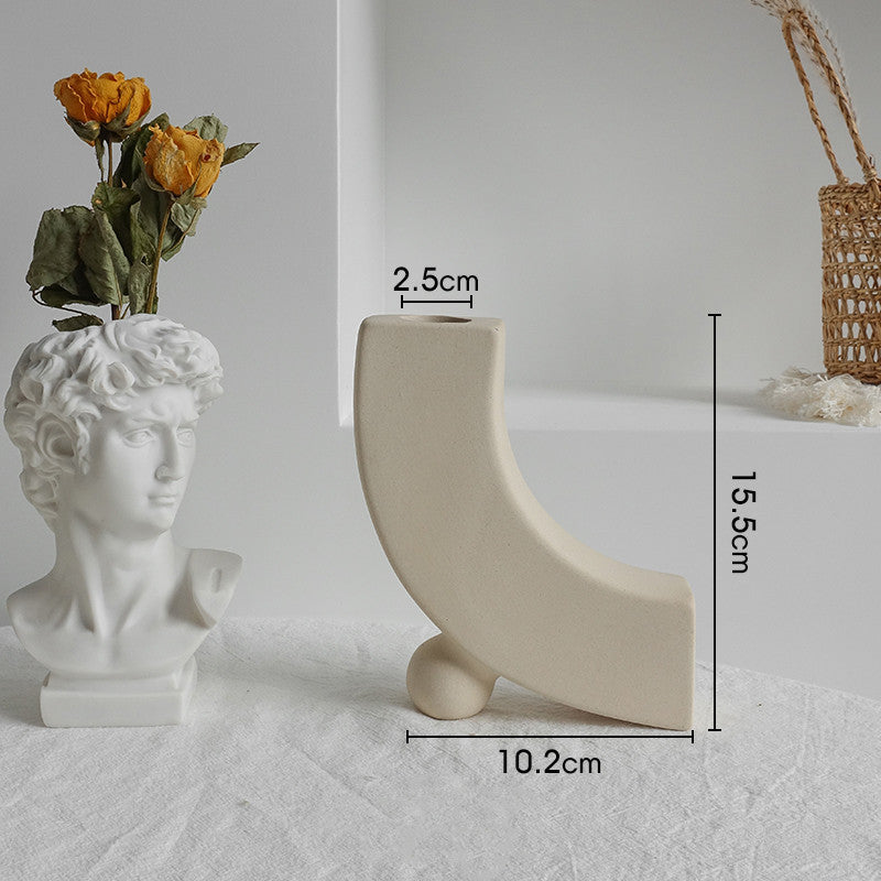 Simplicity Ceramic Vase Dry Flower Arrangement Home Decoration Ornament Living Room Display Art Vases 1616650438621