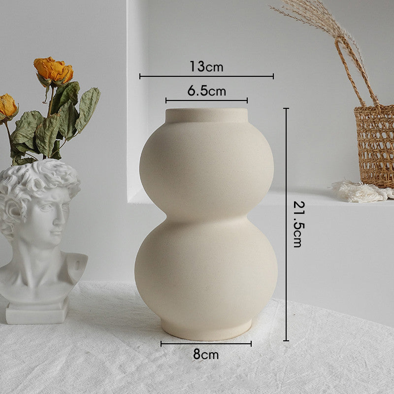 Simplicity Ceramic Vase Dry Flower Arrangement Home Decoration Ornament Living Room Display Art Vases 1616650438625