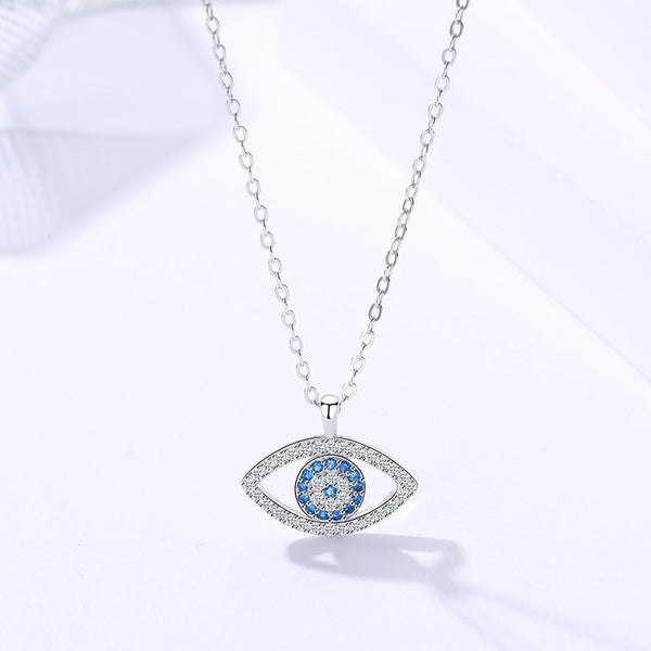 s925 Sterling Silver Jewelry European and American Atmospheric Demon Eye Necklace Eye Pendant 1618047256441
