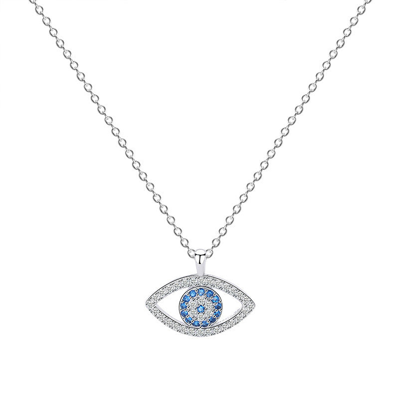 s925 Sterling Silver Jewelry European and American Atmospheric Demon Eye Necklace Eye Pendant 1618047261151