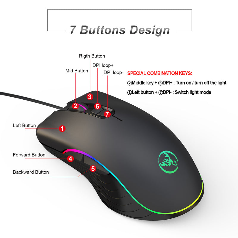 Glowing Gaming Mouse Gaming Wired Mouse 1619500209931