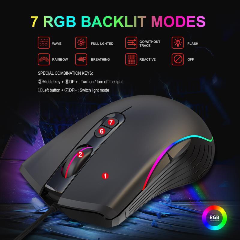 Glowing Gaming Mouse Gaming Wired Mouse 1619500209932