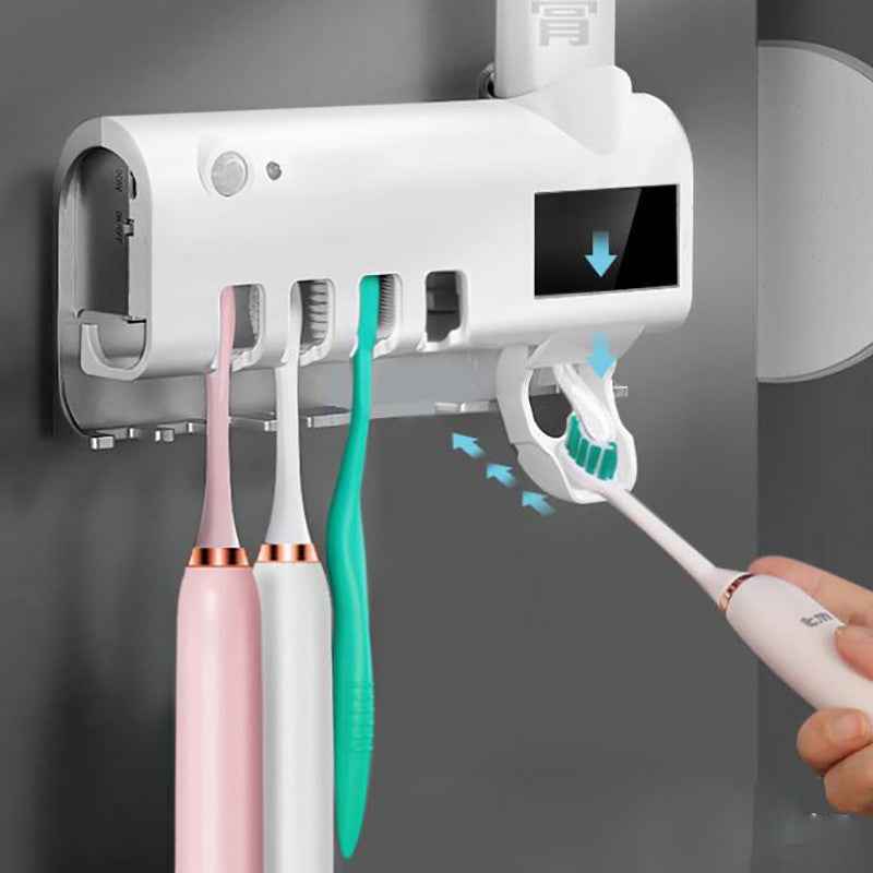 Intelligent UV Toothbrush Sterilizer Automatic Toothpaste Squeezer Toothbrush Toothpaste Rack 1619768153631