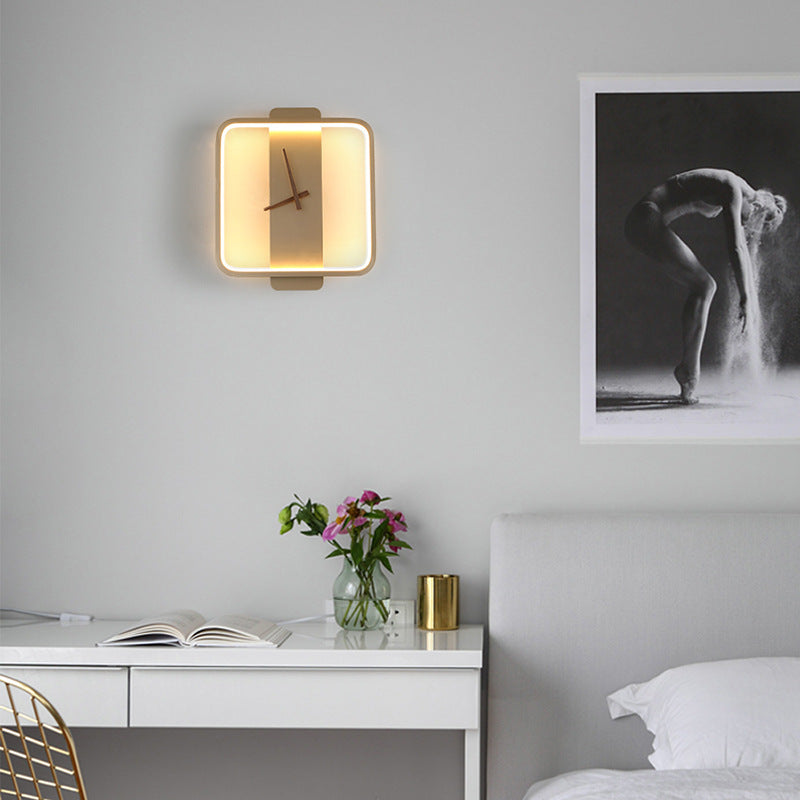 Nordic Wall Lamp Bedroom Bedside Lamp Clock Modeling Lamp 1622877246770